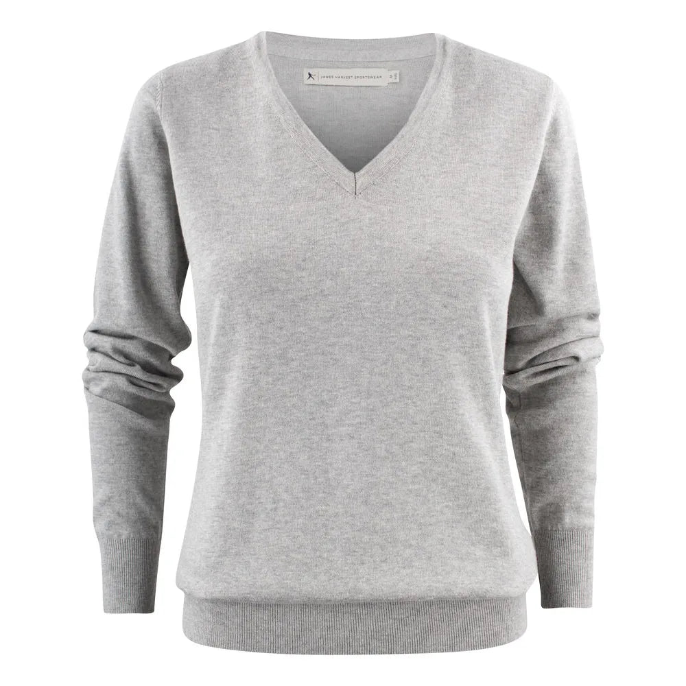 James Harvest Ashland V Gebreide Sweater Dames Grijs Mêlée