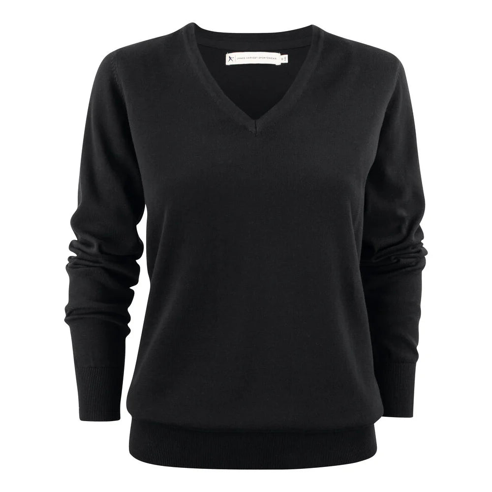 James Harvest Ashland V Gebreide Sweater Dames Zwart