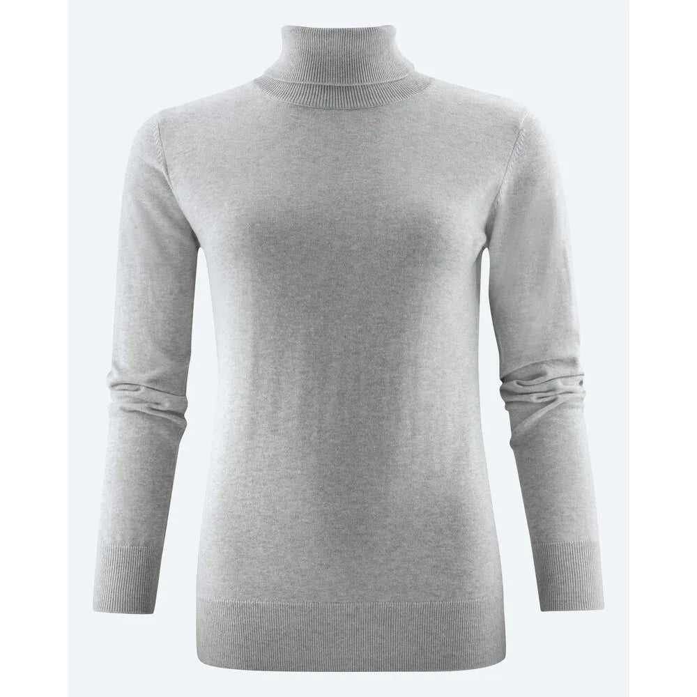 James Harvest Ashland Turtle Gebreide Sweater Dames Grijs Mêlée