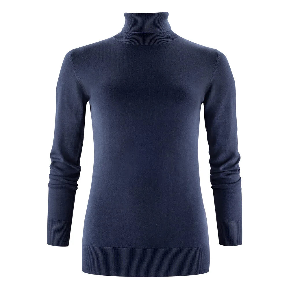 James Harvest Ashland Turtle Gebreide Sweater Dames Marine