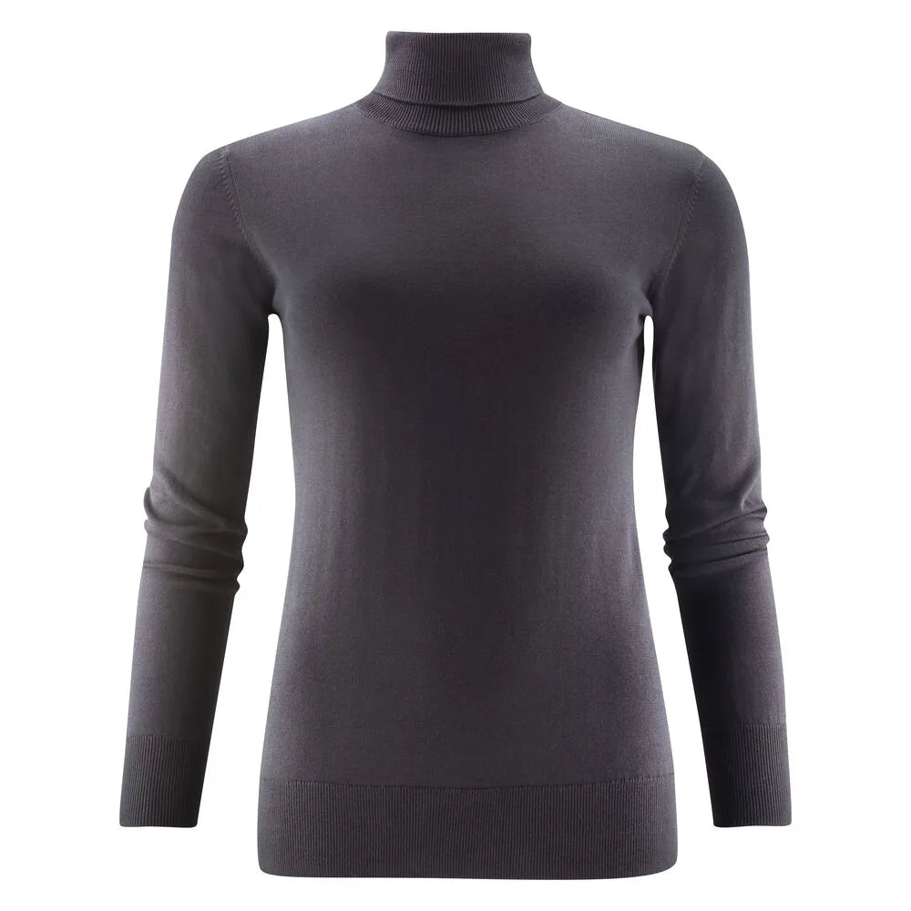 James Harvest Ashland Turtle Gebreide Sweater Dames Zwart