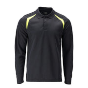 Mascot 21583-327 Poloshirt Met Lange Mouwen Donkermarine High Vis Geel