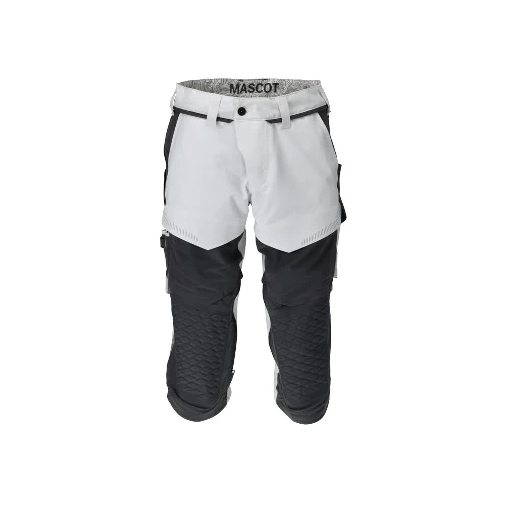 Mascot 22249-605 Driekwart Broek Met Kniezakken Wit Steengrijs