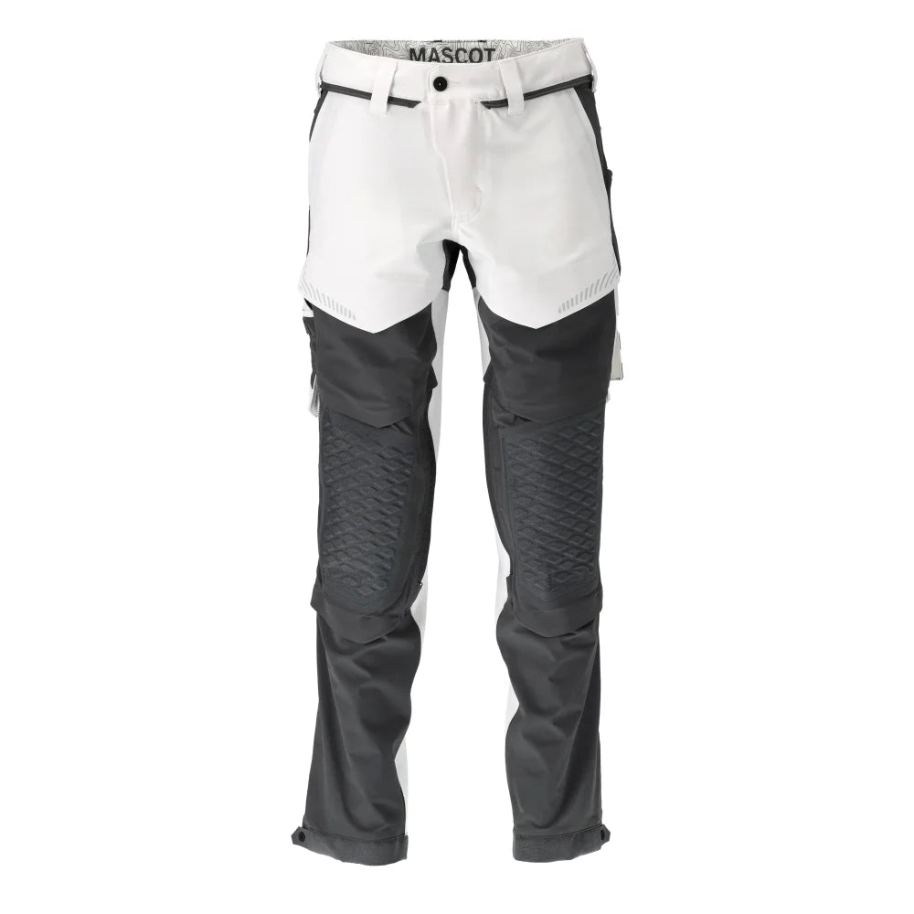 Mascot 22279-605 Broek Met Kniezakken Wit Steengrijs