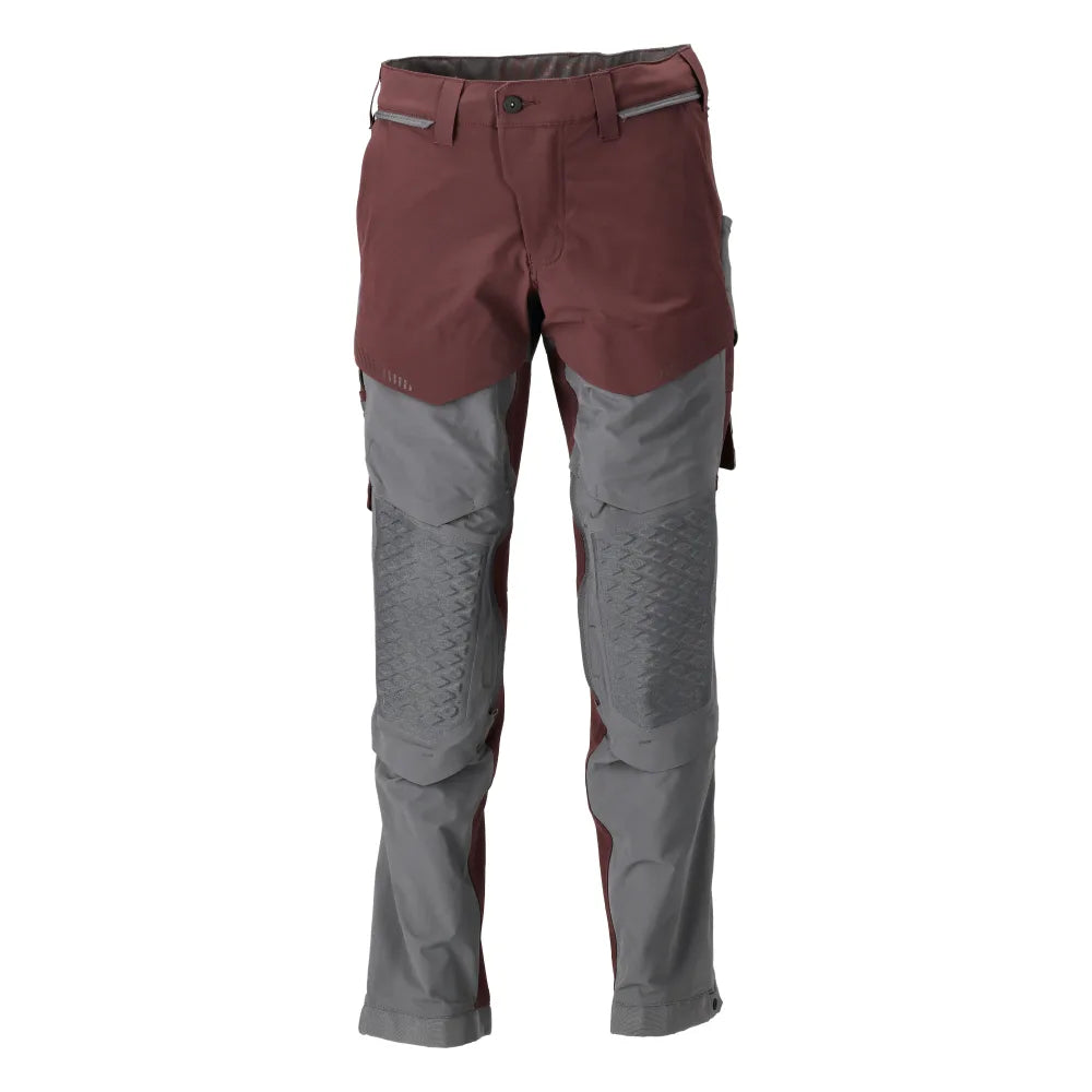 Mascot 22279-605 Broek Met Kniezakken Bordeaux Steengrijs