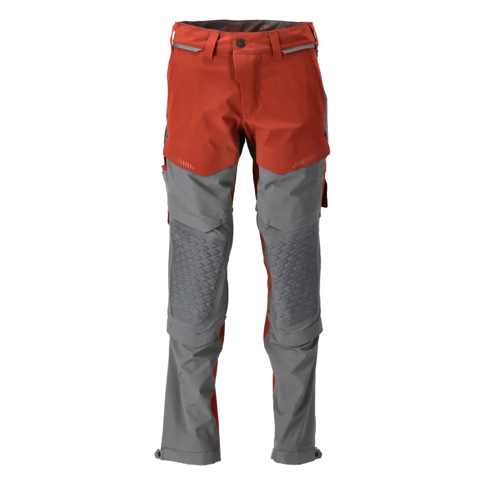 Mascot 22279-605 Broek Met Kniezakken Herfstrood Steengrijs