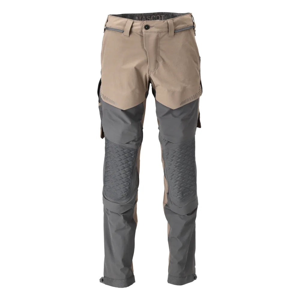 Mascot 22279-605 Broek Met Kniezakken Donkerzand Steengrijs