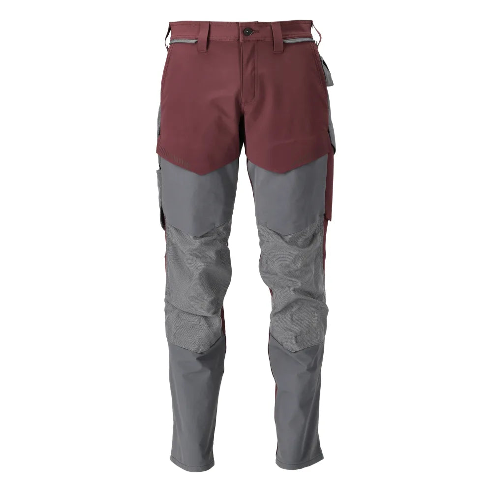 Mascot 22379-311 Broek Met Kniezakken Bordeaux Steengrijs
