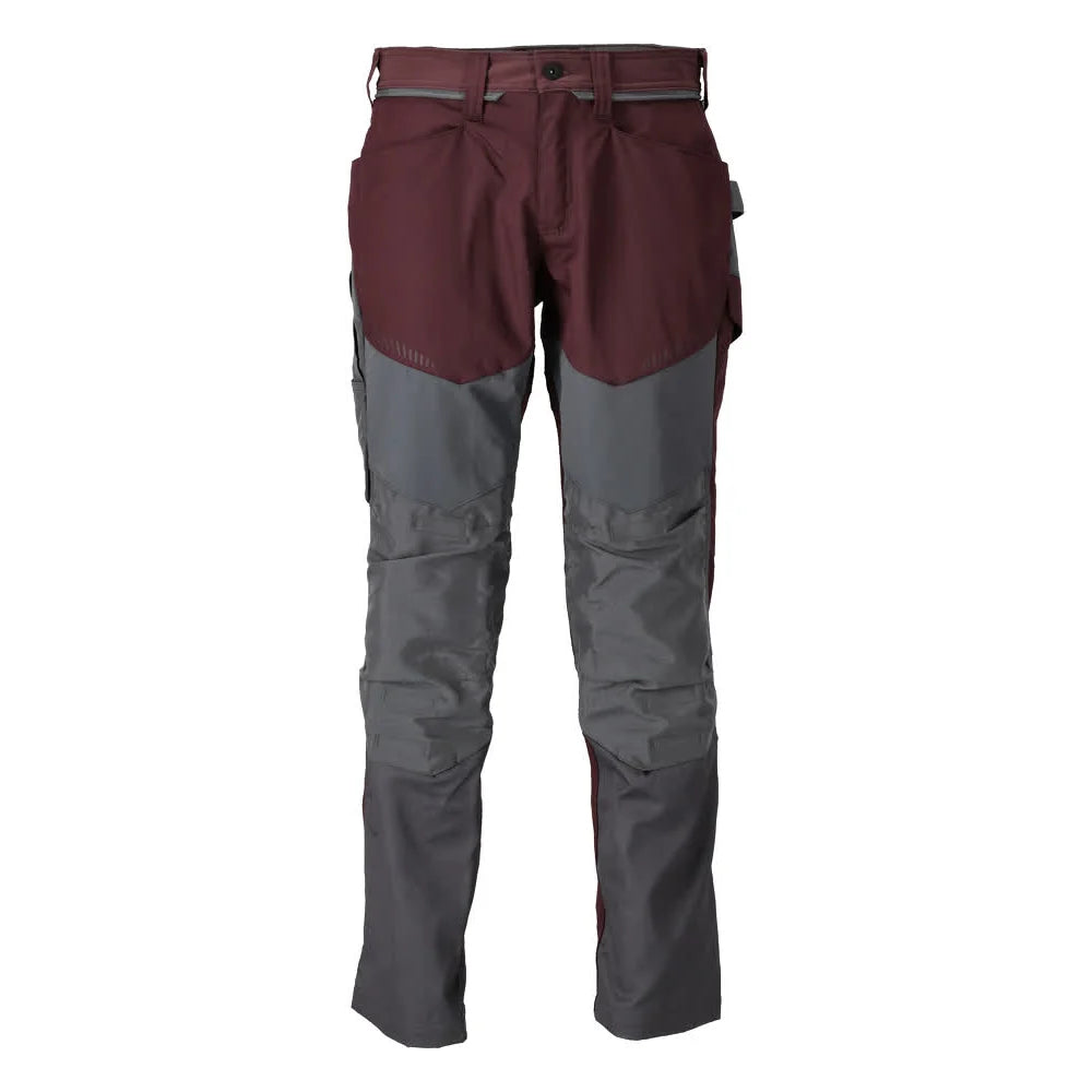Mascot 22479-230 Broek Met Kniezakken Bordeaux Steengrijs