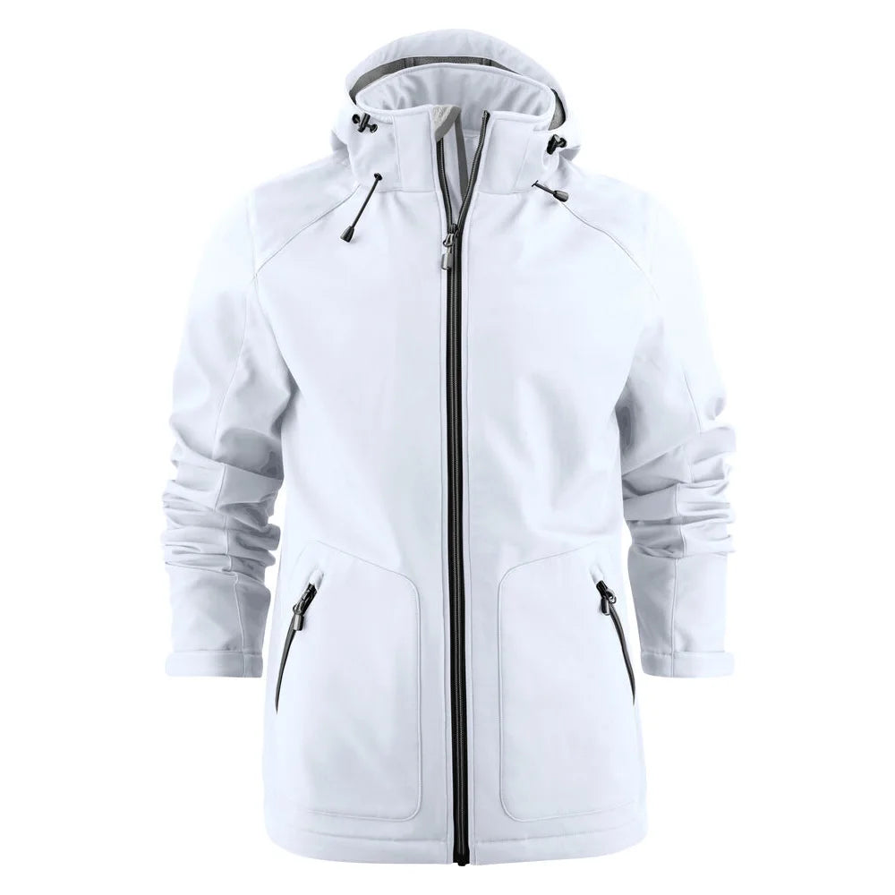 Printer Karting Softshell Jas Heren Wit