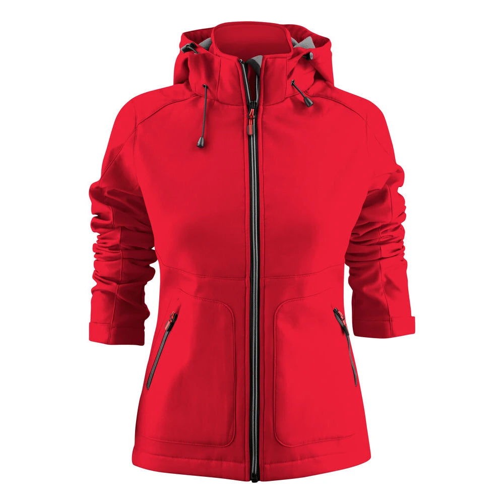 Printer Karting Softshell Jas Dames Rood