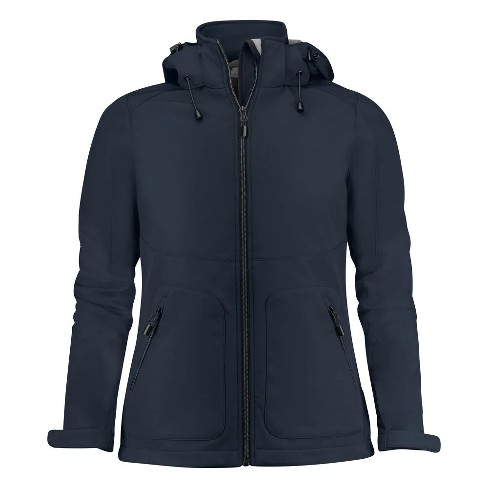 Printer Karting Softshell Jas Dames Donker Marine