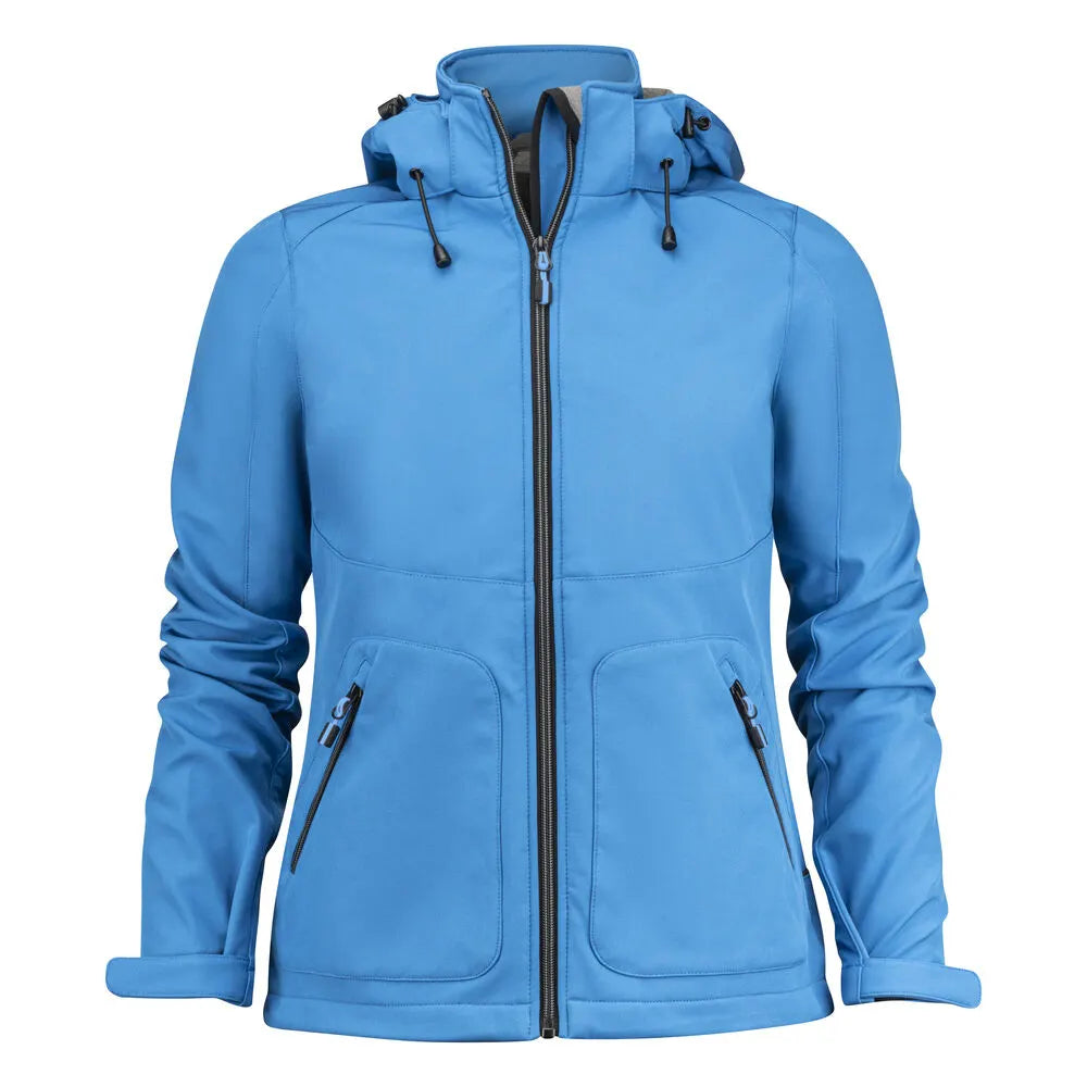 Printer Karting Softshell Jas Dames Oceaan Blauw