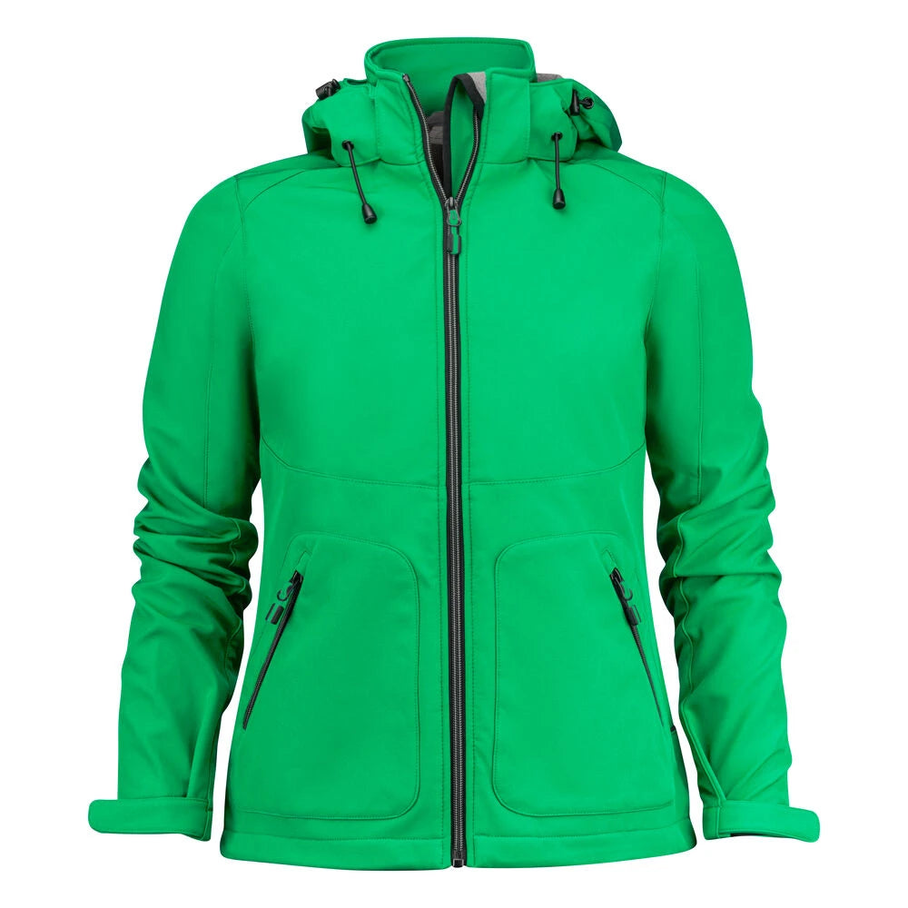 Printer Karting Softshell Jas Dames Frisgroen