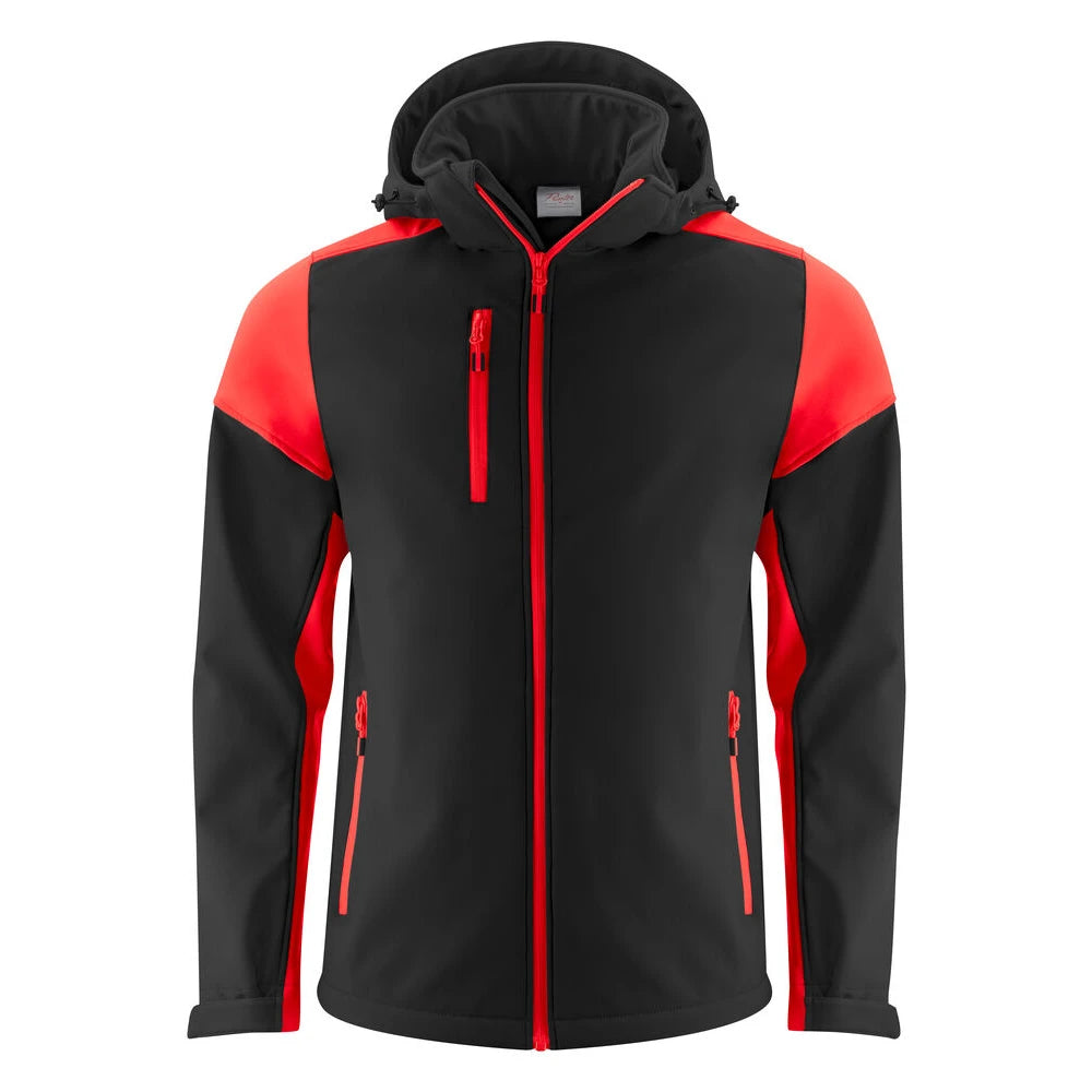 Printer Prime Softshell Jas Heren Zwart Rood