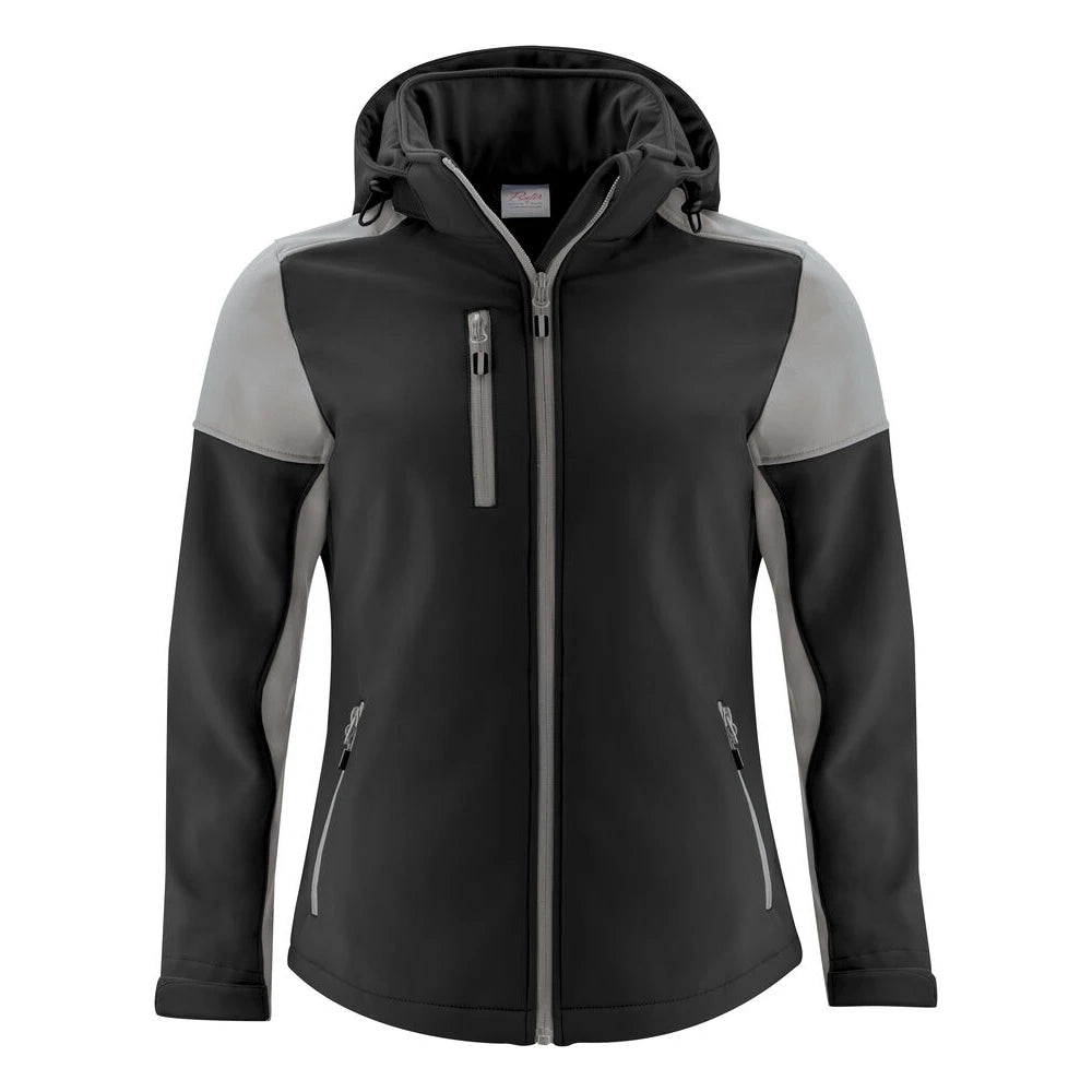 Printer Prime Softshell Jas Dames Zwart Staalgrijs