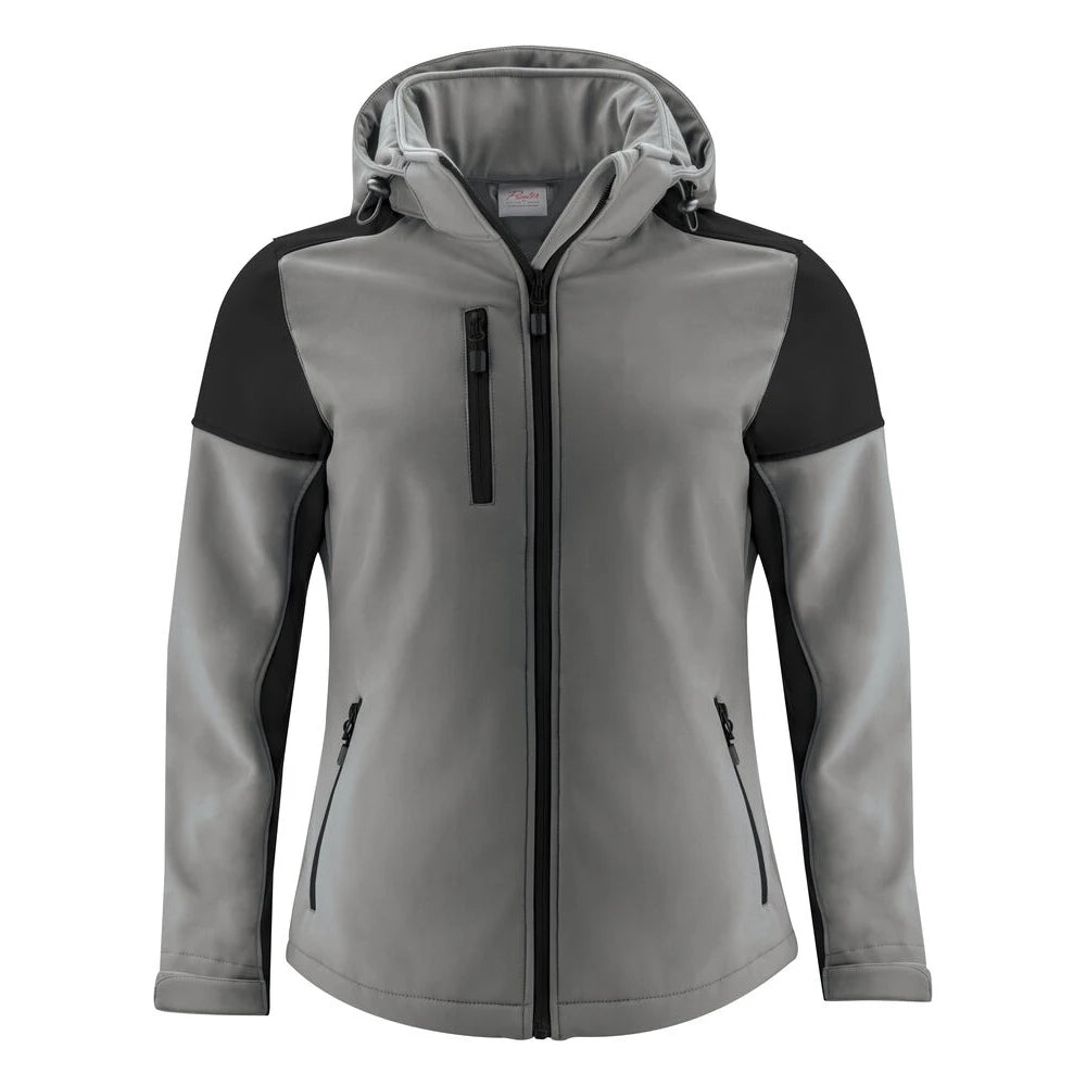 Printer Prime Softshell Jas Dames Staalgrijs Zwart