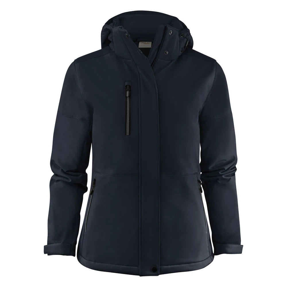 Printer Overlanding Softshell Jas Dames Donker Marine