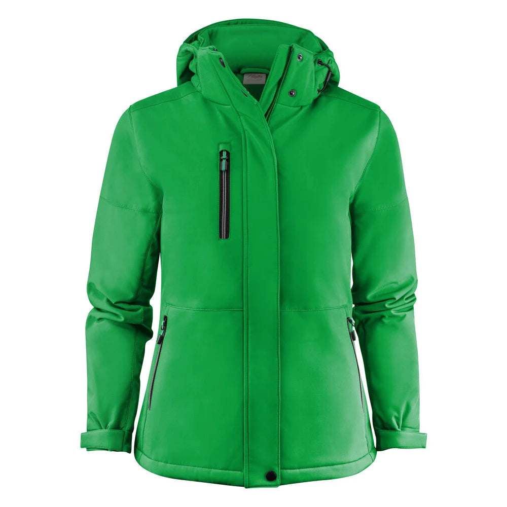 Printer Overlanding Softshell Jas Dames Frisgroen