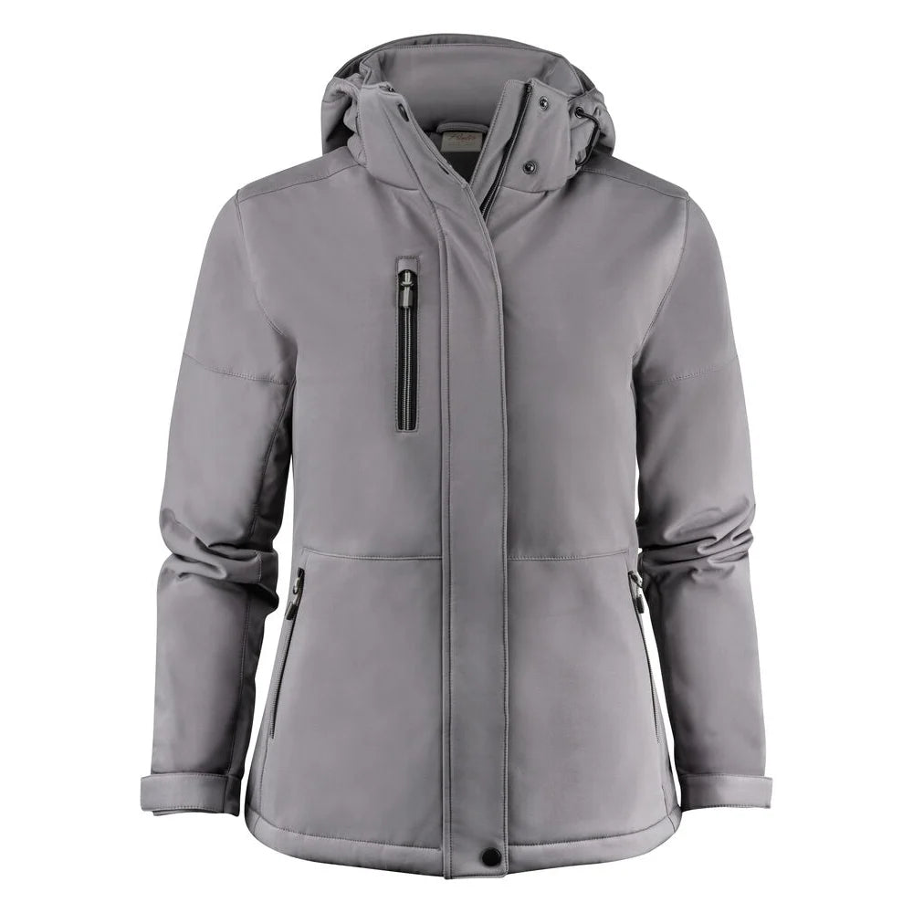 Printer Overlanding Softshell Jas Dames Staalgrijs