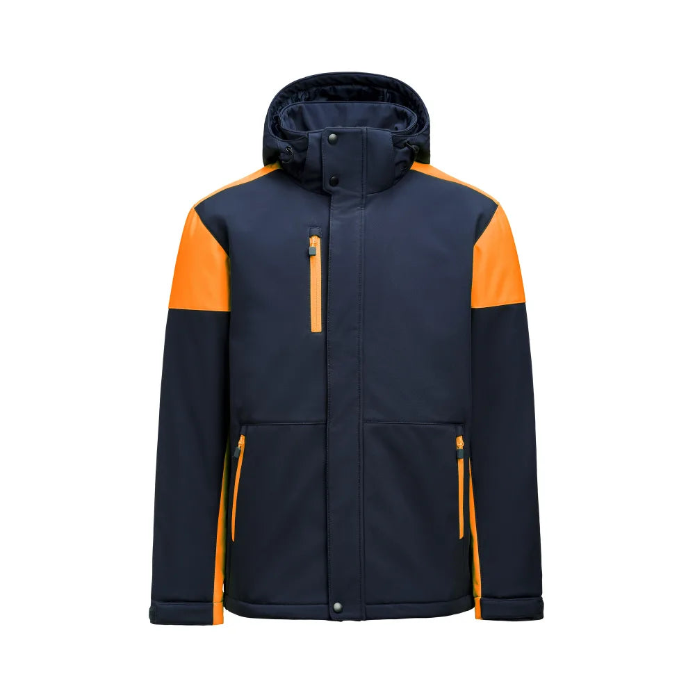 Printer Prime Padded Softshell Jas Heren Marine Neonoranje