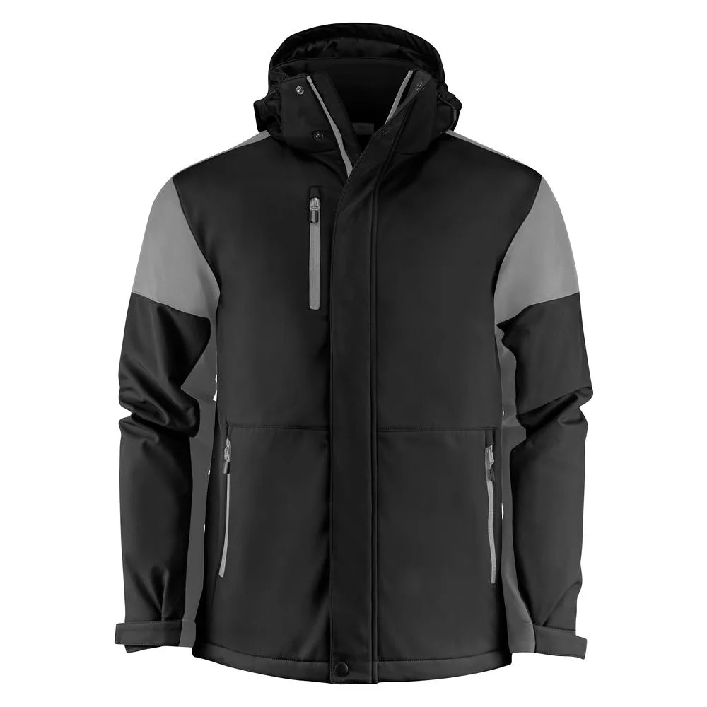 Printer Prime Padded Softshell Jas Heren Zwart Staalgrijs
