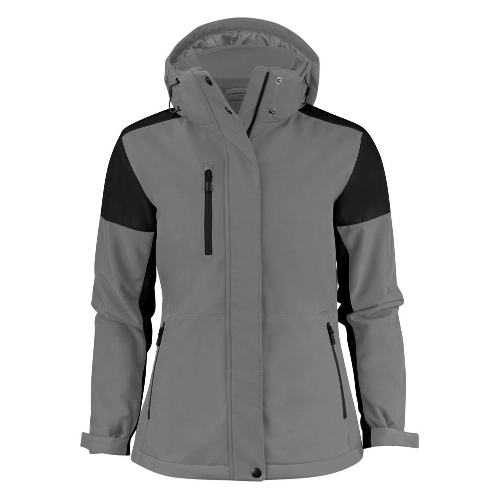 Printer Prime Padded Softshell Jas Dames Staalgrijs Zwart