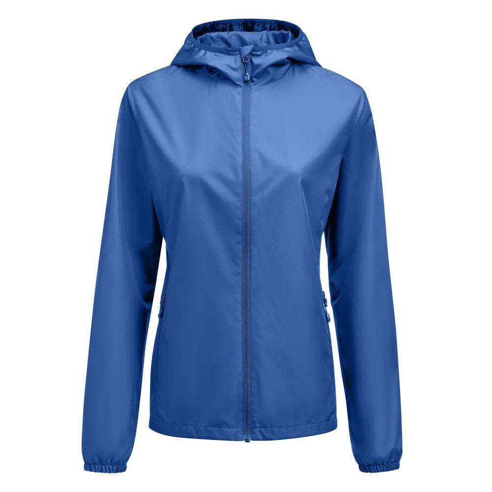 Printer Grab Windbreaker Dames Helder Blauw