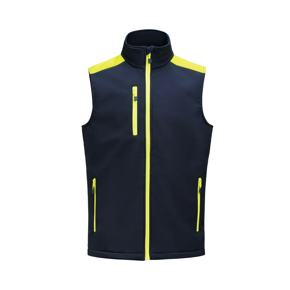 Printer Prime Softshell Bodywarmer Heren Marine Neongeel