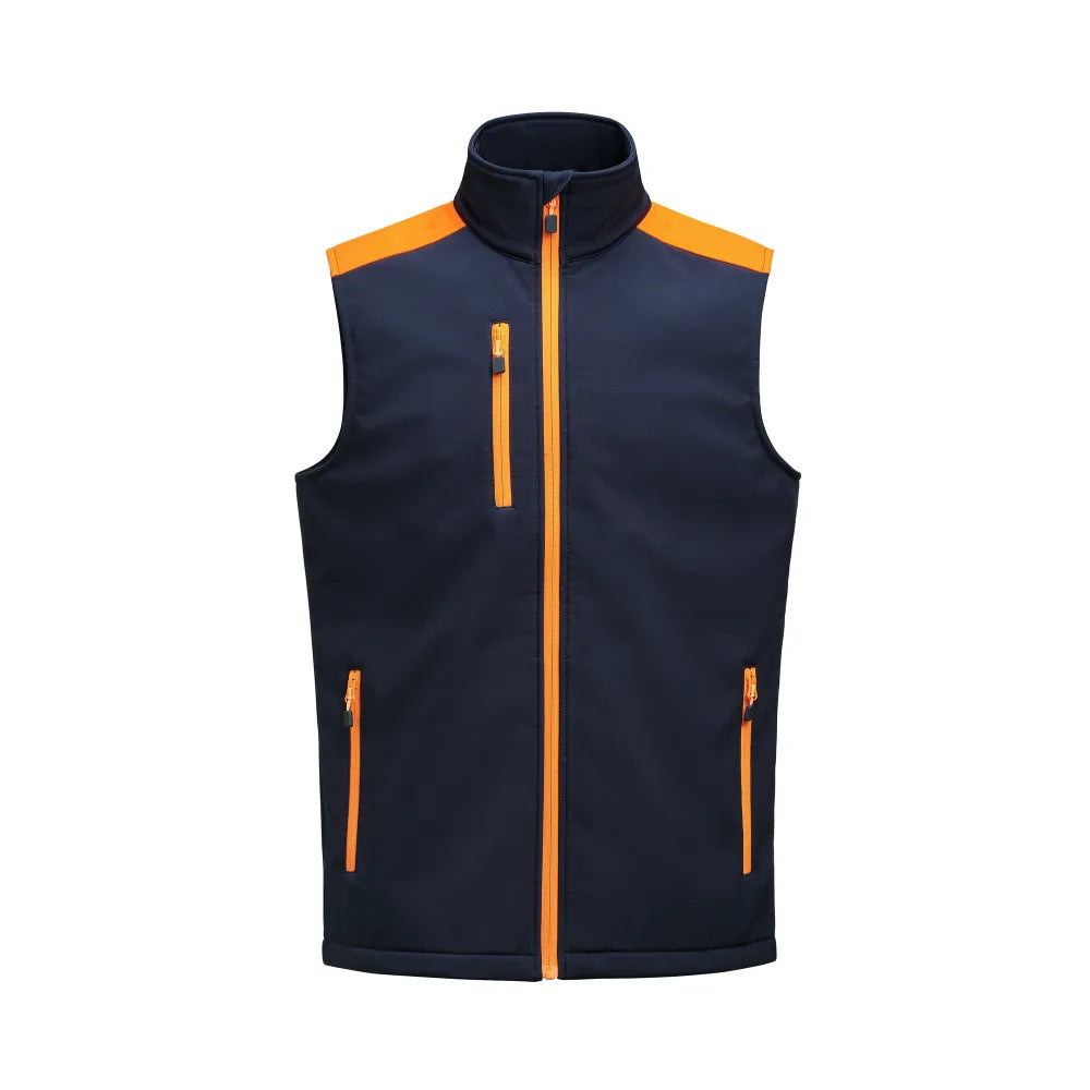 Printer Prime Softshell Bodywarmer Heren Marine Neonoranje
