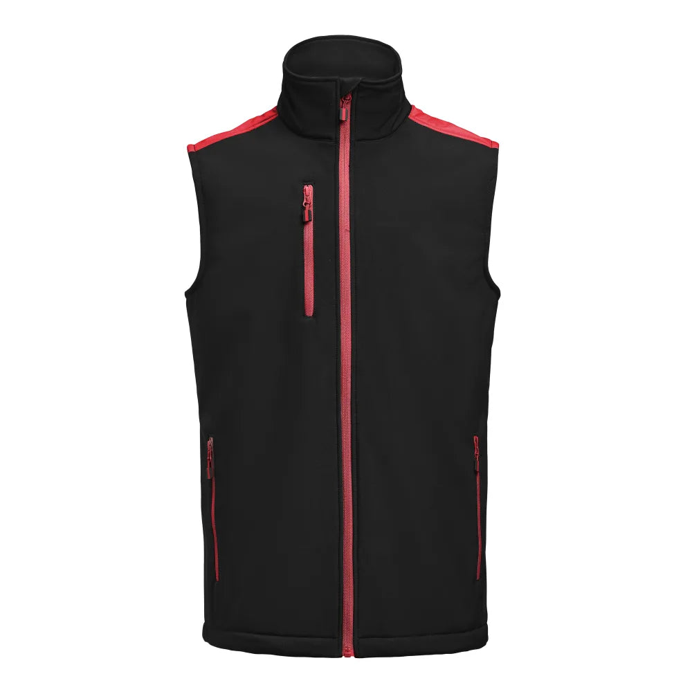 Printer Prime Softshell Bodywarmer Heren Zwart Rood