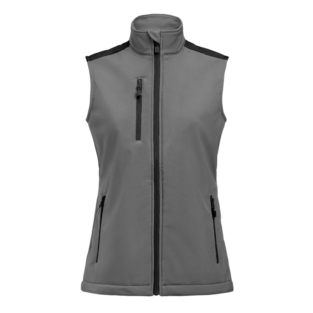 Printer Prime Softshell Bodywarmer Dames Staalgrijs Zwart