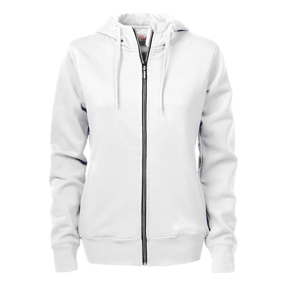 Printer Overhead Sweater Volledige Rits Dames Wit