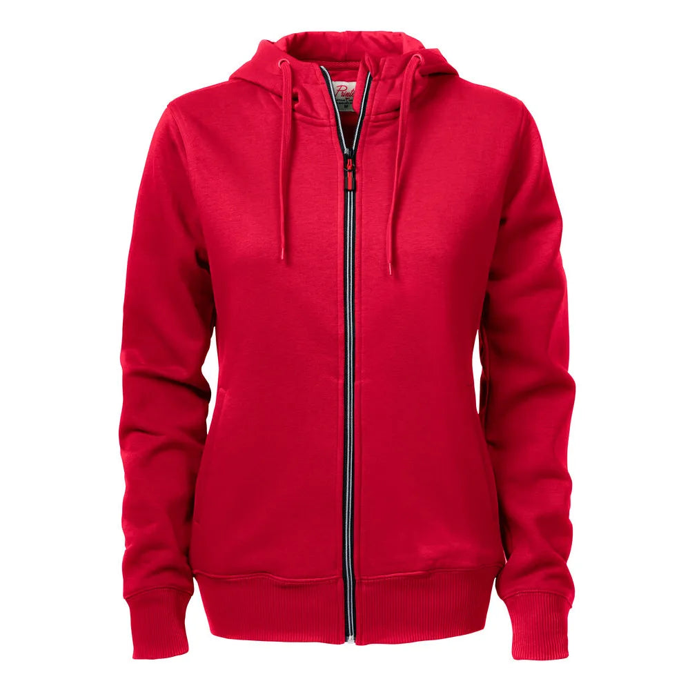 Printer Overhead Sweater Volledige Rits Dames Rood