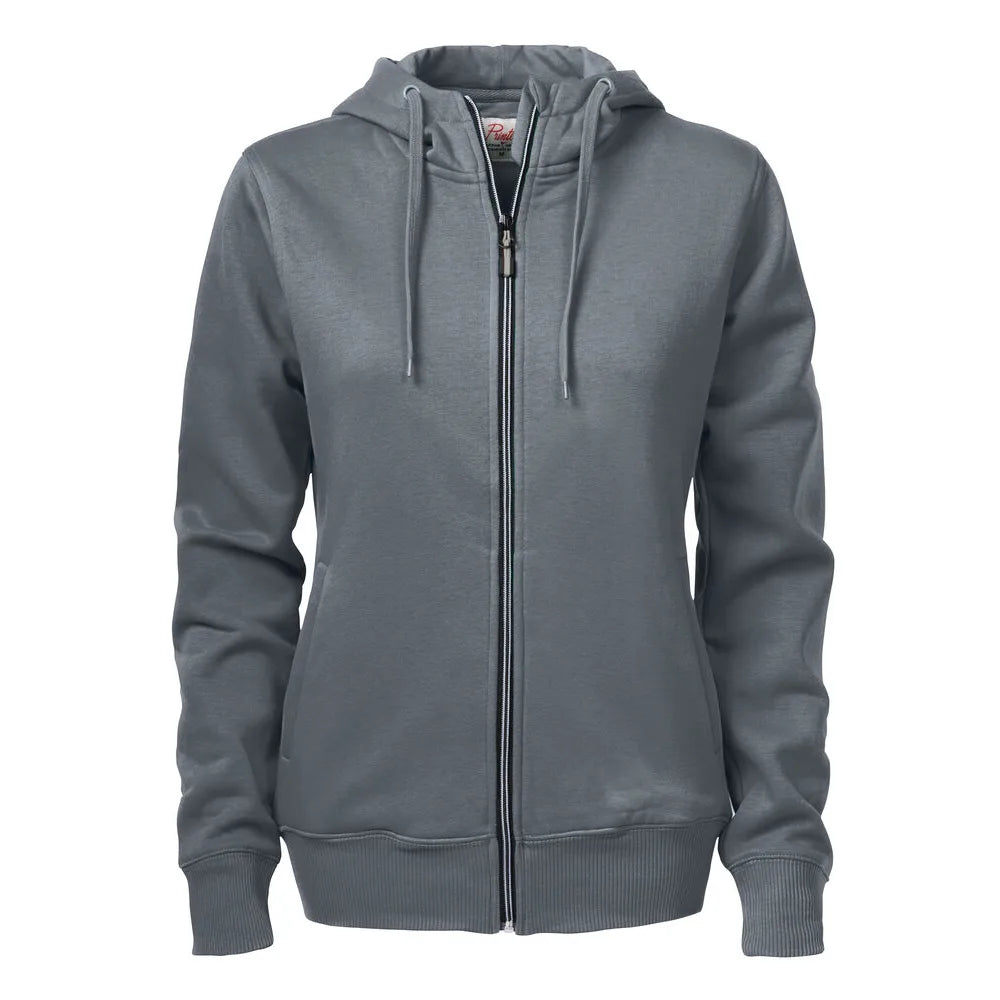 Printer Overhead Sweater Volledige Rits Dames Staalgrijs