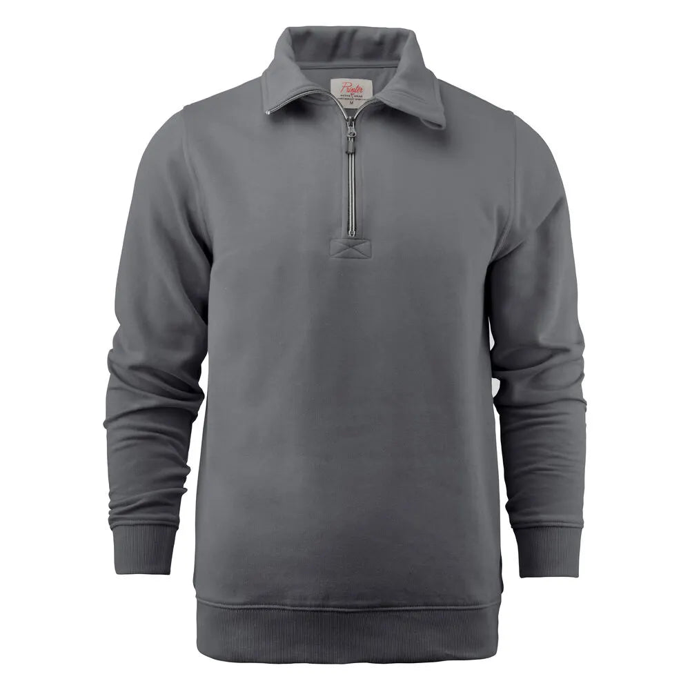 Printer Rounders Rsx Sweater Halve Rits Unisex Staalgrijs