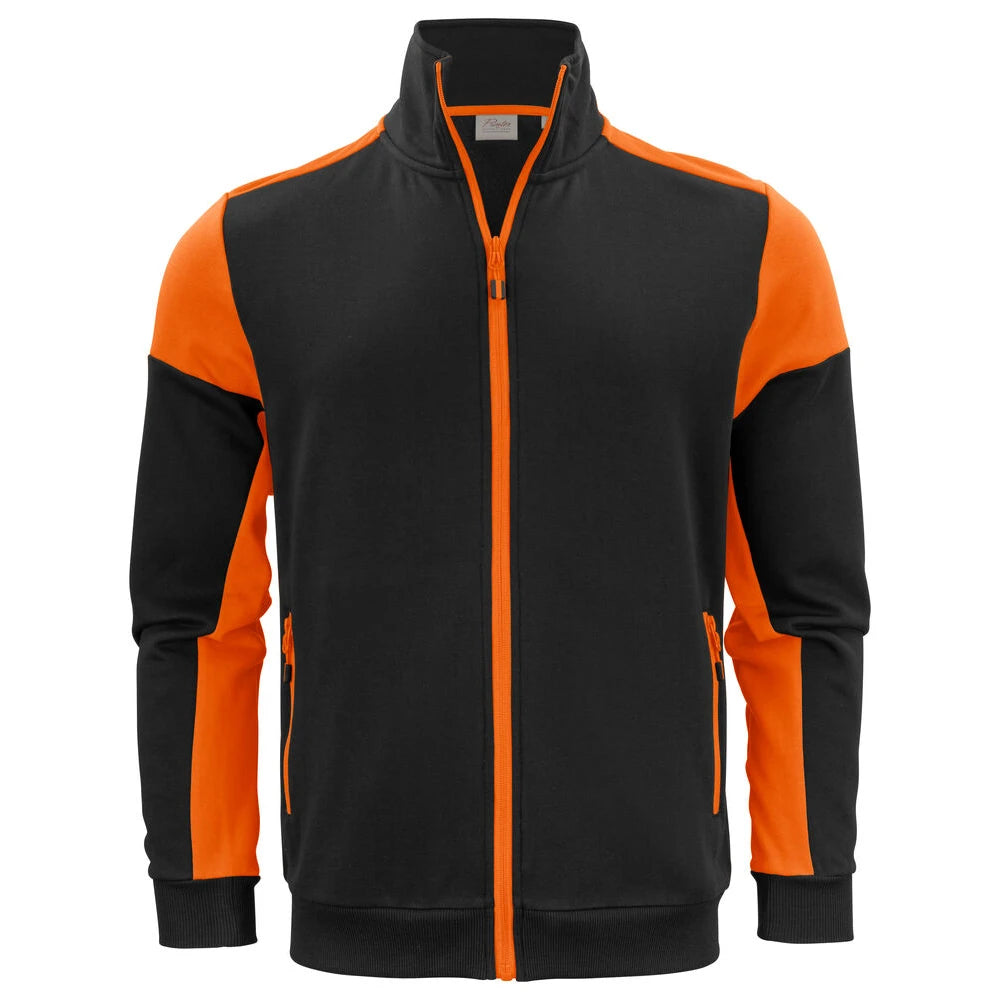 Printer Prime Sweater Volledige Rits Heren Zwart Oranje