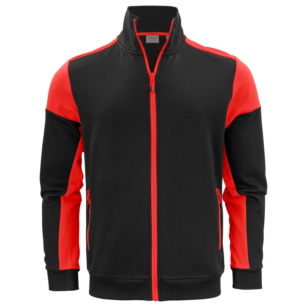 Printer Prime Sweater Volledige Rits Heren Zwart Rood