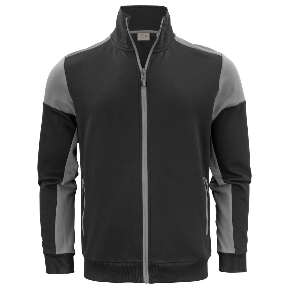Printer Prime Sweater Volledige Rits Heren Zwart Staalgrijs