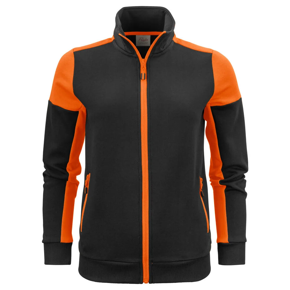 Printer Prime Sweater Volledige Rits Dames Zwart Oranje
