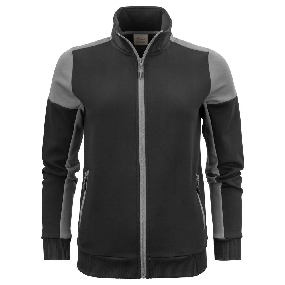 Printer Prime Sweater Volledige Rits Dames Zwart Staalgrijs