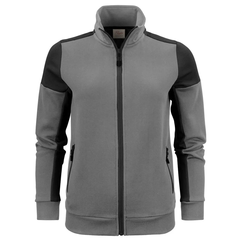 Printer Prime Sweater Volledige Rits Dames Staalgrijs Zwart
