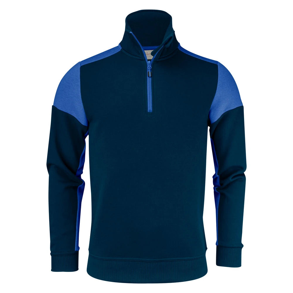Printer Prime Sweater Halve Rits Unisex Marine Kobalt