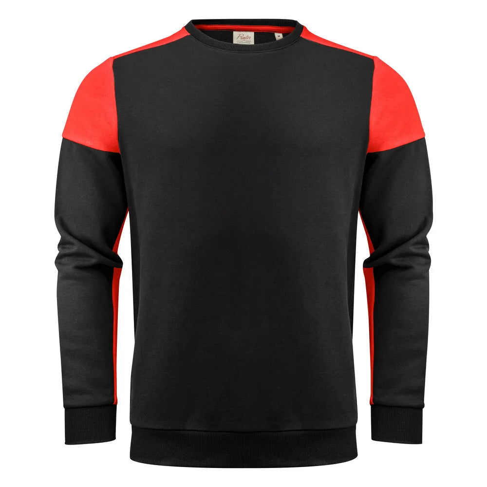 Printer Prime Crewneck Sweater Unisex Zwart Rood