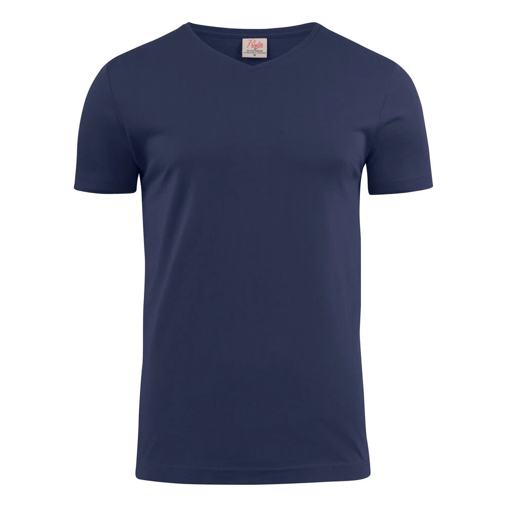 Printer Heavy V-Neck T-Shirt Heren Marine
