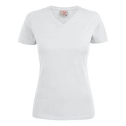 Printer Heavy V-Neck T-Shirt Dames Wit
