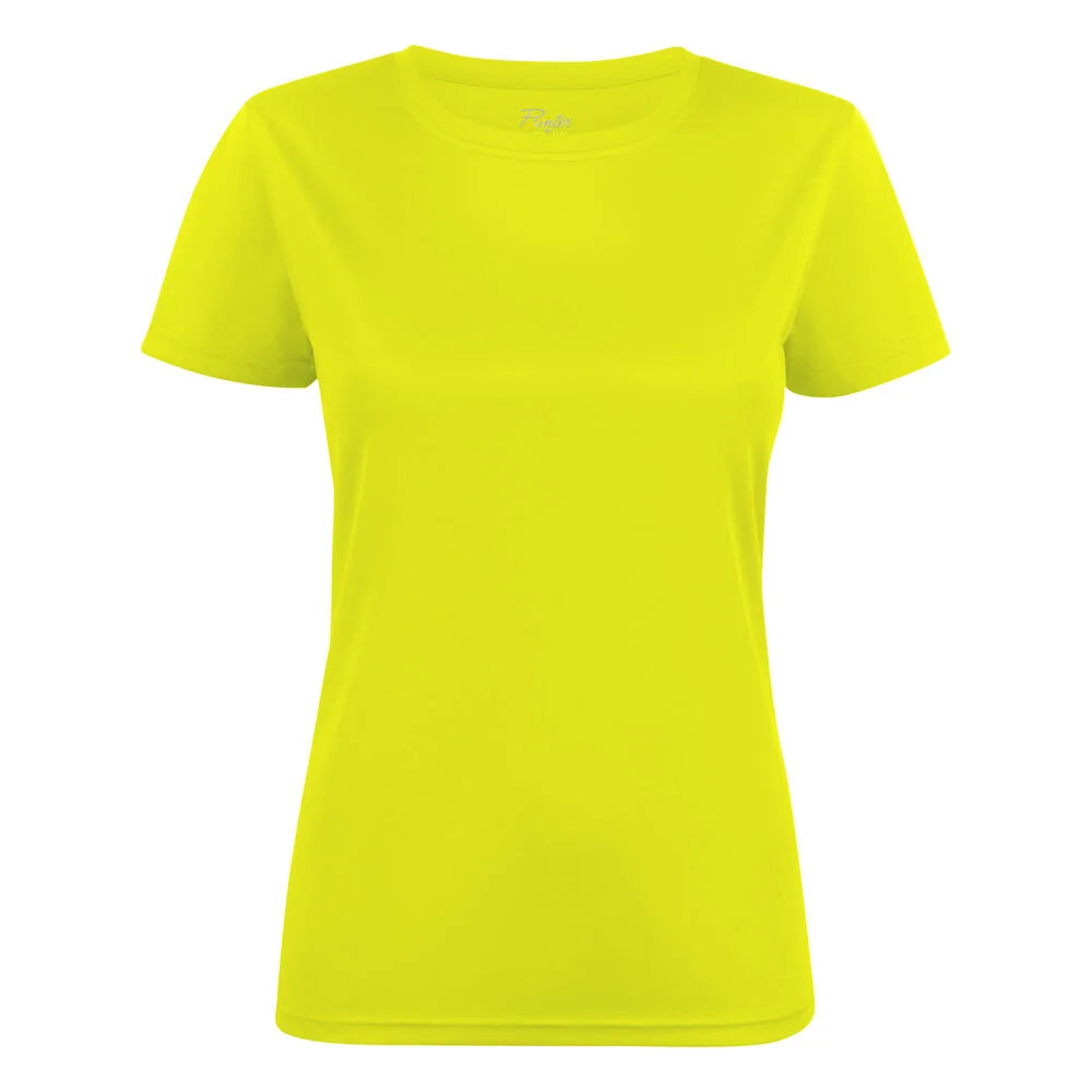 Printer Run T-Shirt Dames Neon Geel