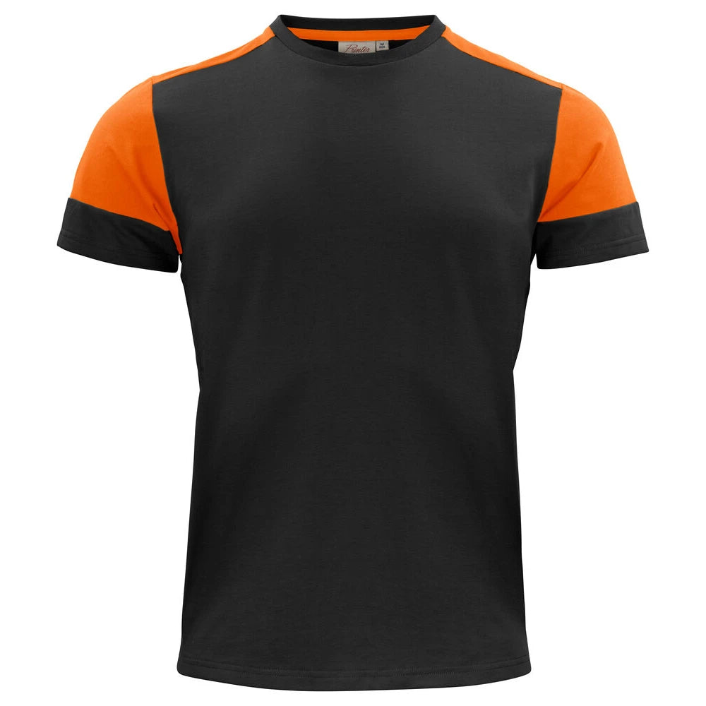 Printer Prime T-Shirt Heren Zwart Oranje