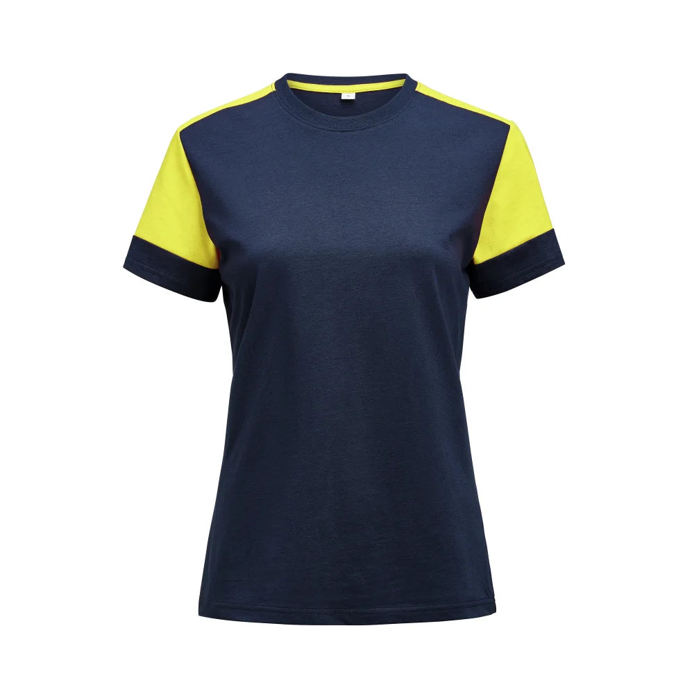 Printer Prime T-Shirt Dames Marine Neongeel