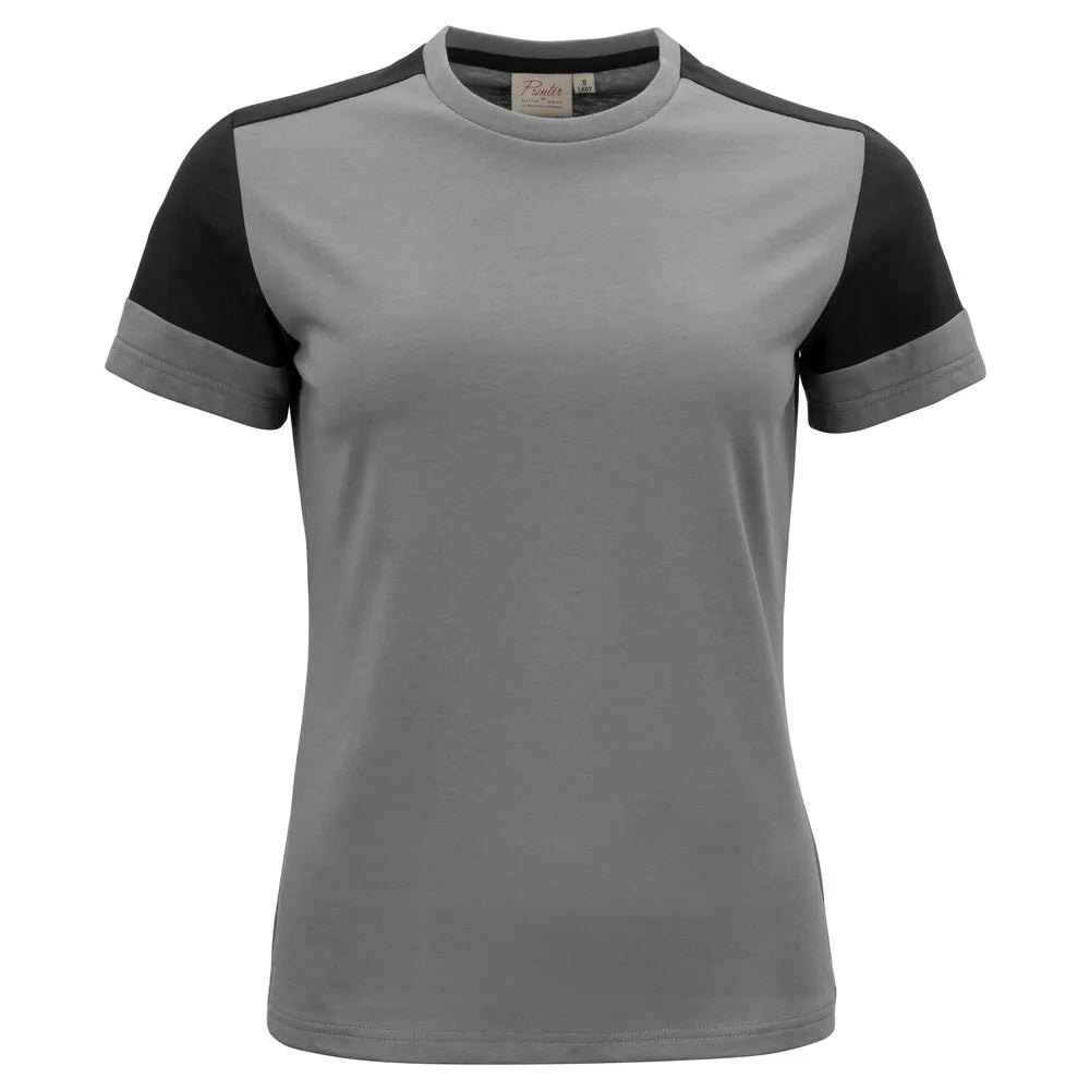 Printer Prime T-Shirt Dames Staalgrijs Zwart